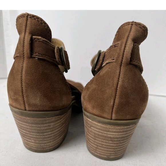 Lucky Brand Barimo Brown Suede Peep Toe Booties 8 - Picture 8 of 15